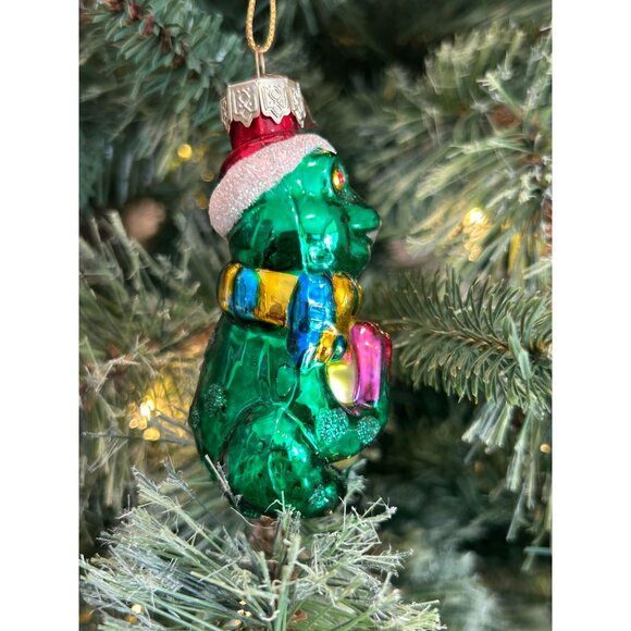 Vintage Thomas Pacconi Hand Blown Glass Frog Christmas Ornament - Picture 2 of 5